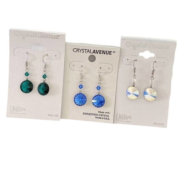 3 x 12mm Swarovski Crystal Droplet Earrings - Picture 1 of 1